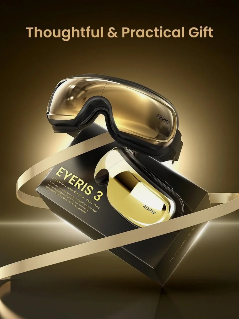 NEW! Eyeris 3 Gold Eye Massager - Relaxation Eye Mask